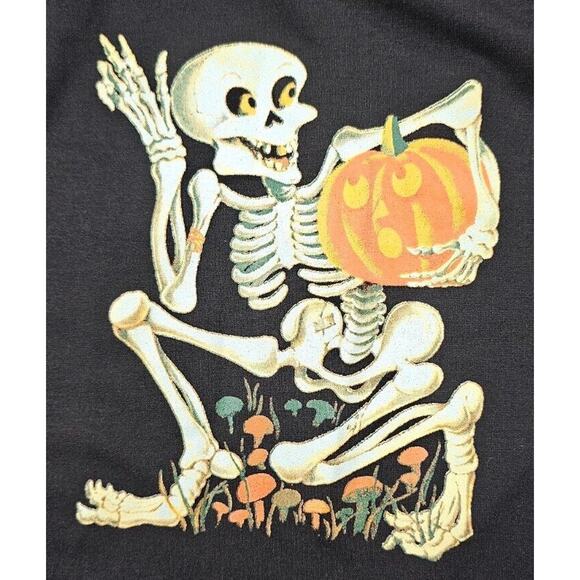 LuLaRoe Top T-Shirt Style Black Skeleton Halloween Stretchy WOMENS SIZE LARGE - Picture 6 of 8